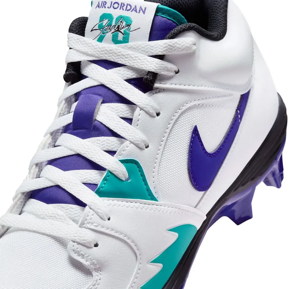 Jordan Stadium 90 Low TD Football Cleats White/Grape Mens Sz 13 - (HQ0210-105)